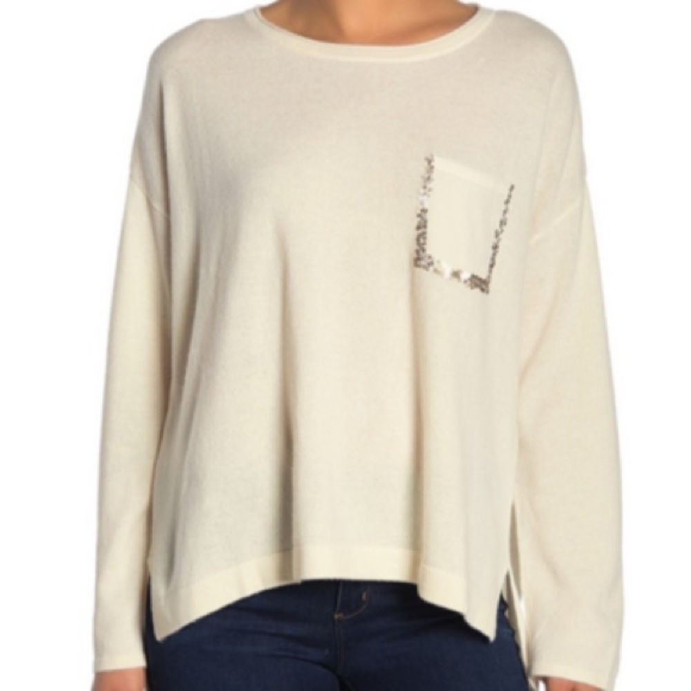 Cashmere sweater Tommy Bahama wool sequins size L
